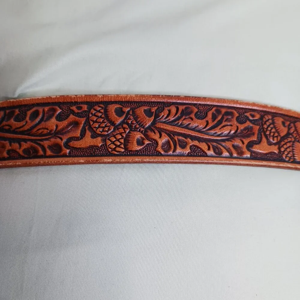 Vintage Western Men's Brown Leather Belt size 44